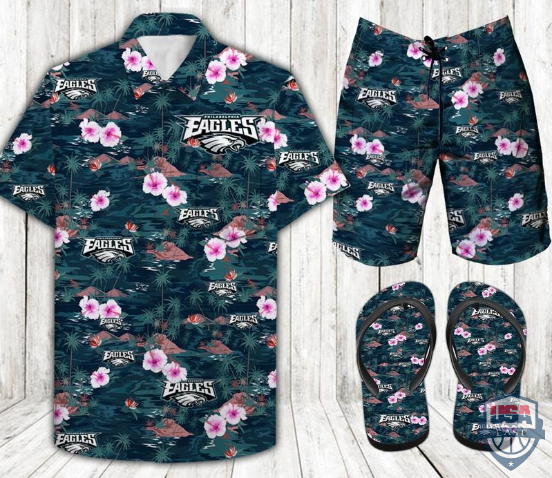 Philadelphia Eagles Hawaiian Shirt Beach Short And Flip Flops Philadelphia Eagles Hawaiian Shirt Beach Short And Flip Flops
