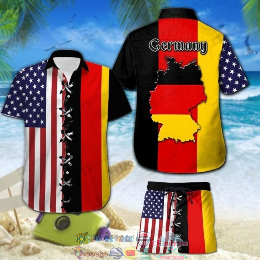 Germany American Flag Hawaiian Shirt And Shorts Germany American Flag Hawaiian Shirt And Shorts