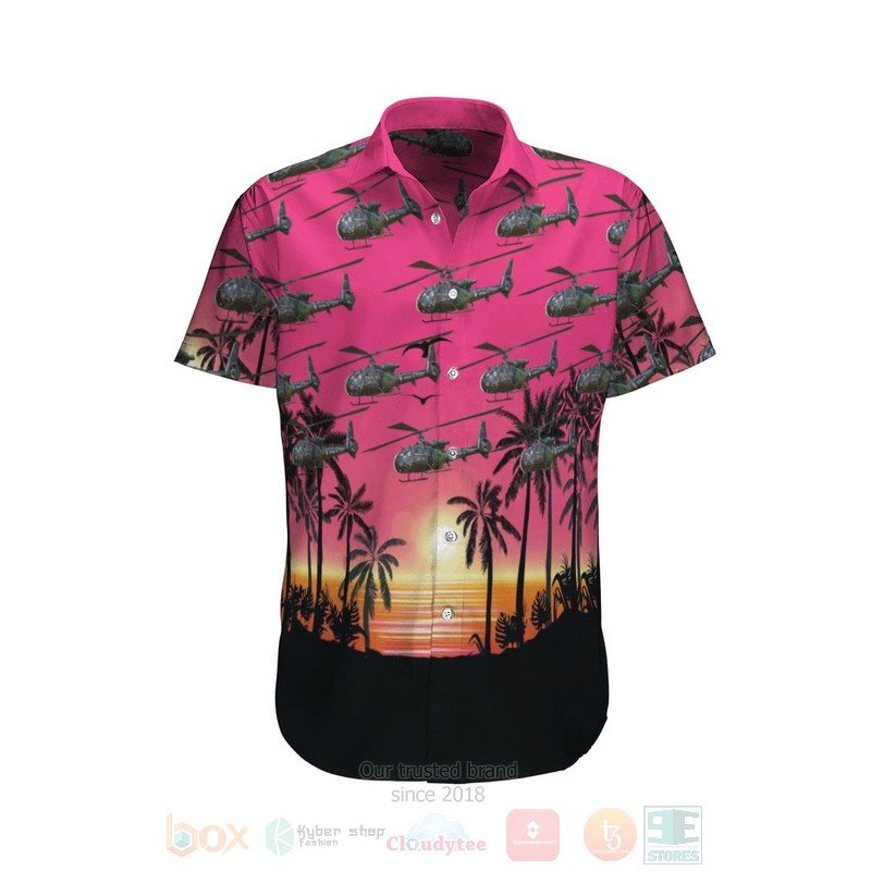 Aerospatiale Gazelle French Army Hawaiian Shirt Aerospatiale Gazelle French Army Hawaiian Shirt