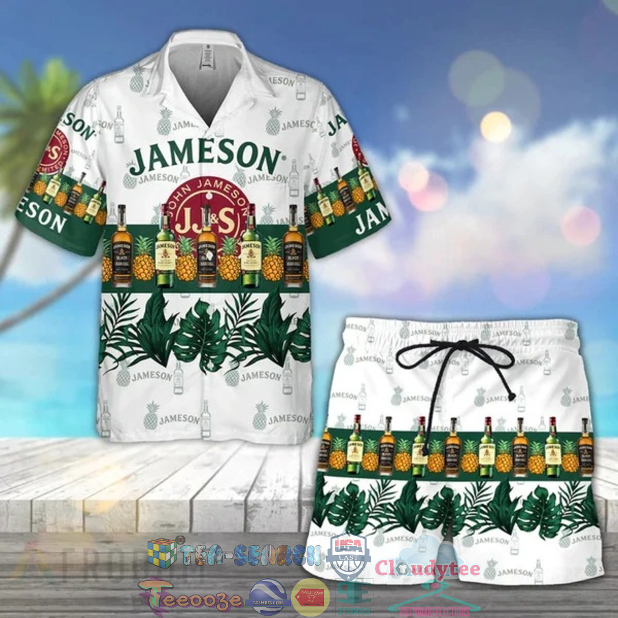 Jameson Irish Whiskey Tropical Pineapple Hawaiian Shirt Beach Shorts Jameson Irish Whiskey Tropical Pineapple Hawaiian Shirt Beach Shorts