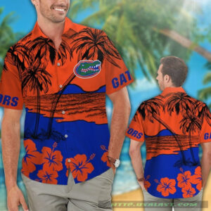 Florida Gators Hibiscus Hawaiian Shirt Beach Short