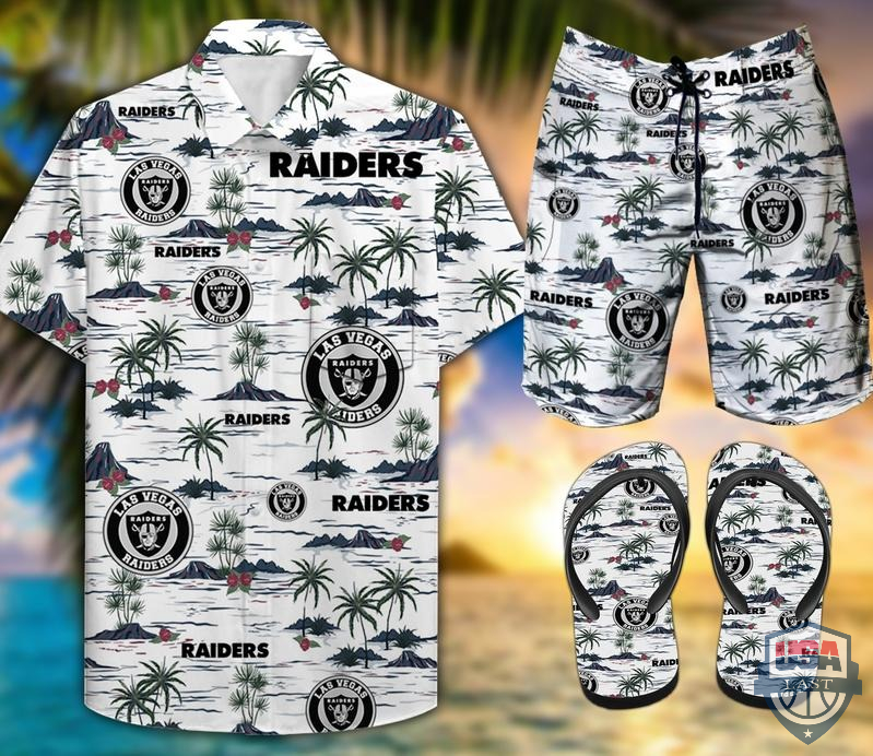 Las Vegas Raiders Hawaiian Shirt Beach Short And Flip Flops Las Vegas Raiders Hawaiian Shirt Beach Short And Flip Flops