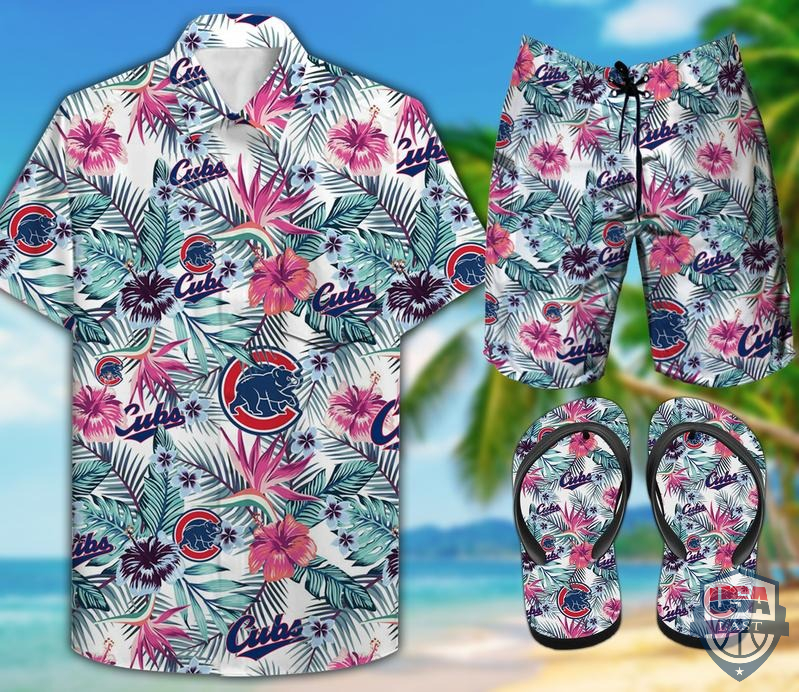 Chicago Cubs Hawaiian Shirt Beach Short And Flip Flops Chicago Cubs Hawaiian Shirt Beach Short And Flip Flops