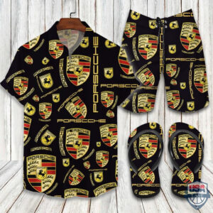 Porsche Hawaiian Shirt Beach Short And Flip Flops 04