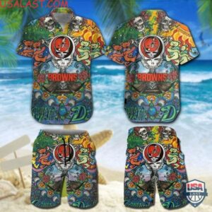 Nfl Cleveland Browns Grateful Dead Bears Hawaiian Shirt And Shorts