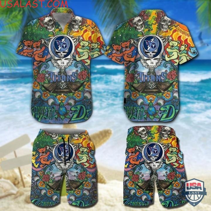 Nfl Tennessee Titans Grateful Dead Bears Hawaiian Shirt And Shorts Nfl Tennessee Titans Grateful Dead Bears Hawaiian Shirt And Shorts
