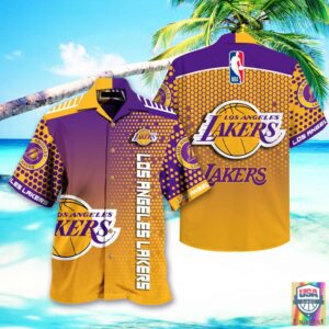 Los Angeles Lakers Nba Hawaiian Shirt Beach Short