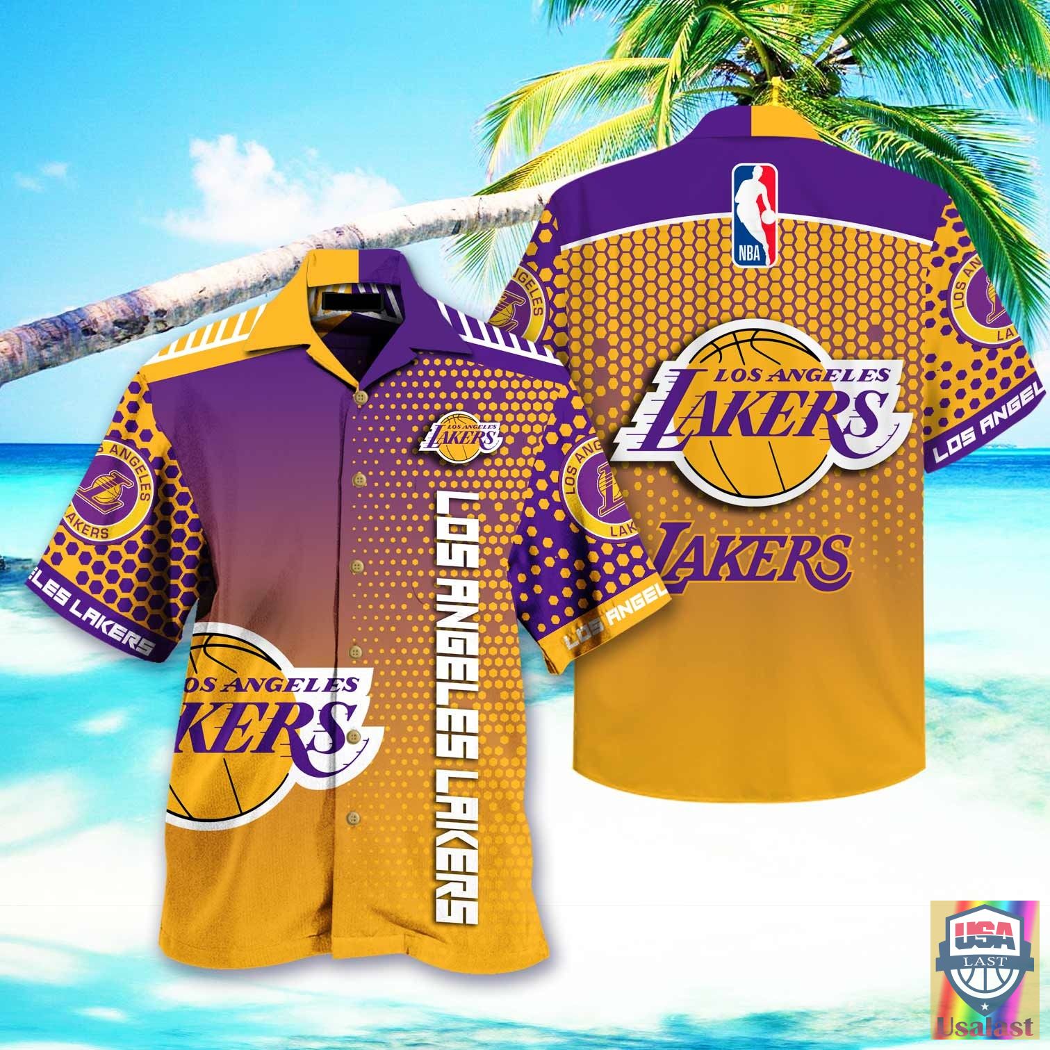 Los Angeles Lakers Nba Hawaiian Shirt Beach Short Los Angeles Lakers Nba Hawaiian Shirt Beach Short