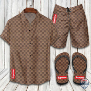 Louis Vuitton Combo Hawaiian Shirt And Short 25