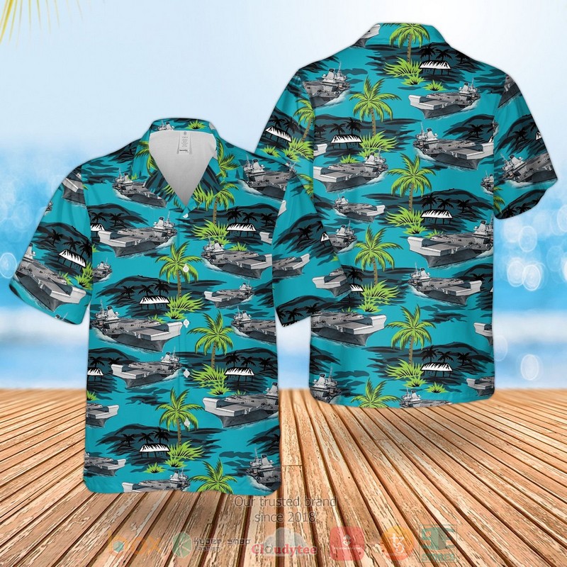 Rn Hms Prince Of Wales R09 Aircraft Carrier Hawaiian Shirt