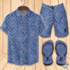 Lv Brand Hawaiian Shirt Beach Short And Flip Flops