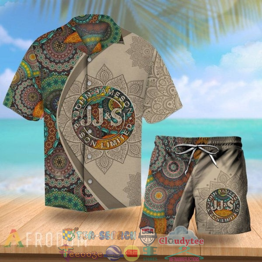 Aloha Mandala Jameson Irish Whiskey Hawaiian Shirt And Shorts Aloha Mandala Jameson Irish Whiskey Hawaiian Shirt And Shorts