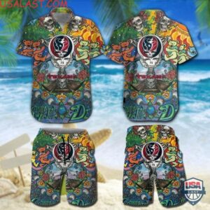 Nfl Houston Texans Grateful Dead Bears Hawaiian Shirt And Shorts
