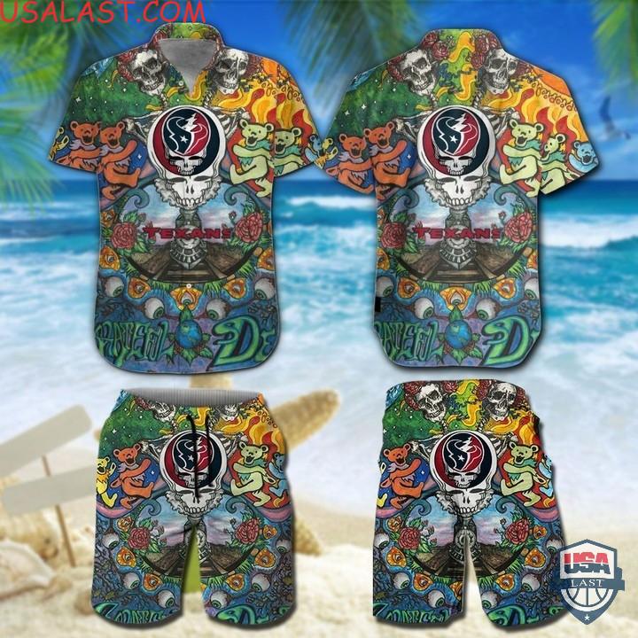 Nfl Houston Texans Grateful Dead Bears Hawaiian Shirt And Shorts Nfl Houston Texans Grateful Dead Bears Hawaiian Shirt And Shorts